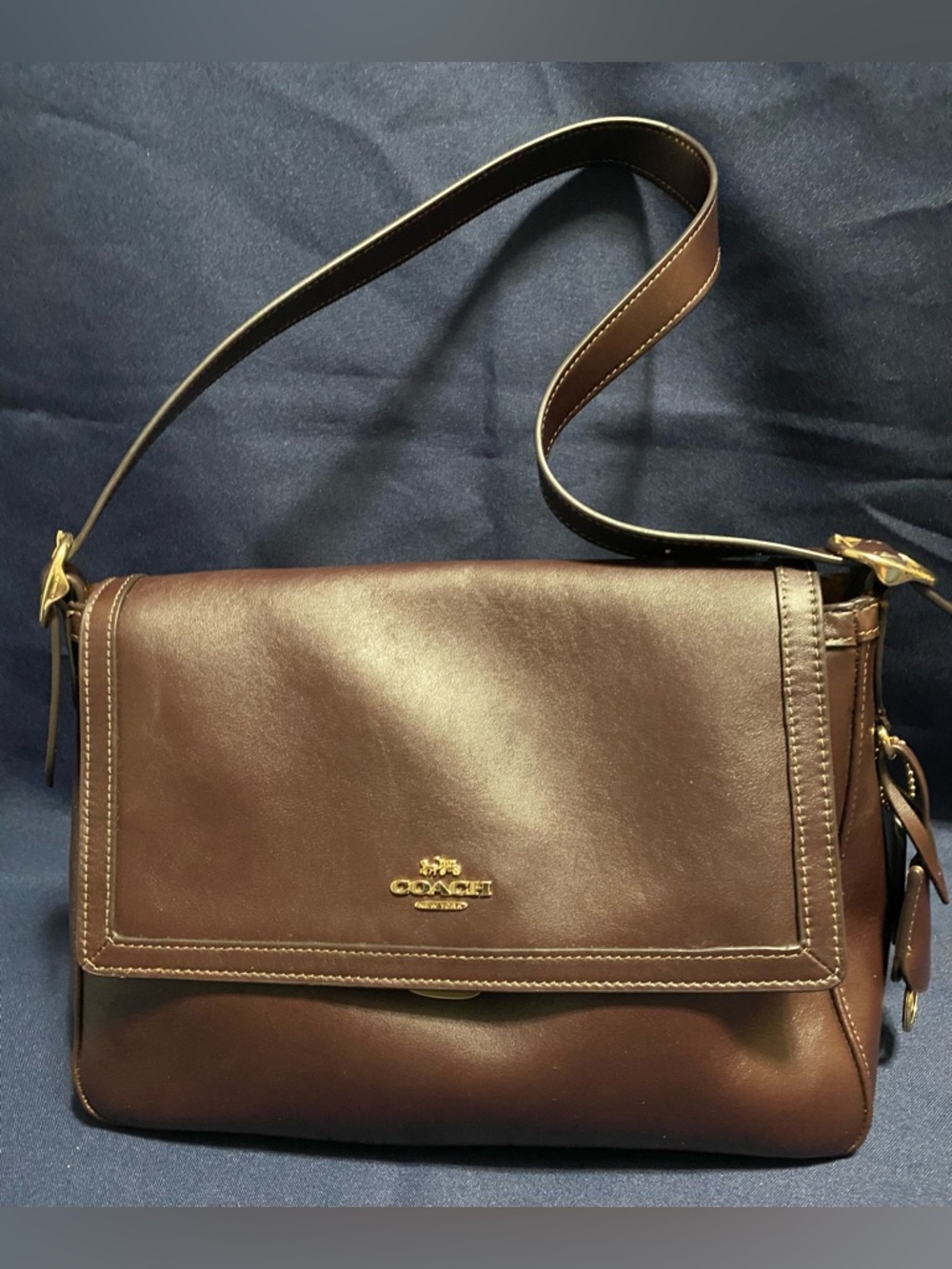 Coach Etta Flap Shoulder Bag with Gold Hardware